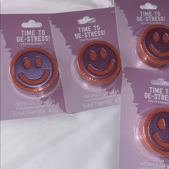 Smiley Face Shower Steamers - Orange & Purple set of 5 - Picture 2 of 2